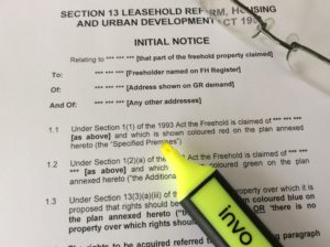 Enfranchisement Notice. Freehold Purchase Solicitors.